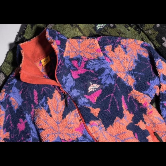 Dime Colorful Leaf Pattern Fleece Jacket - Picture 1 of 1